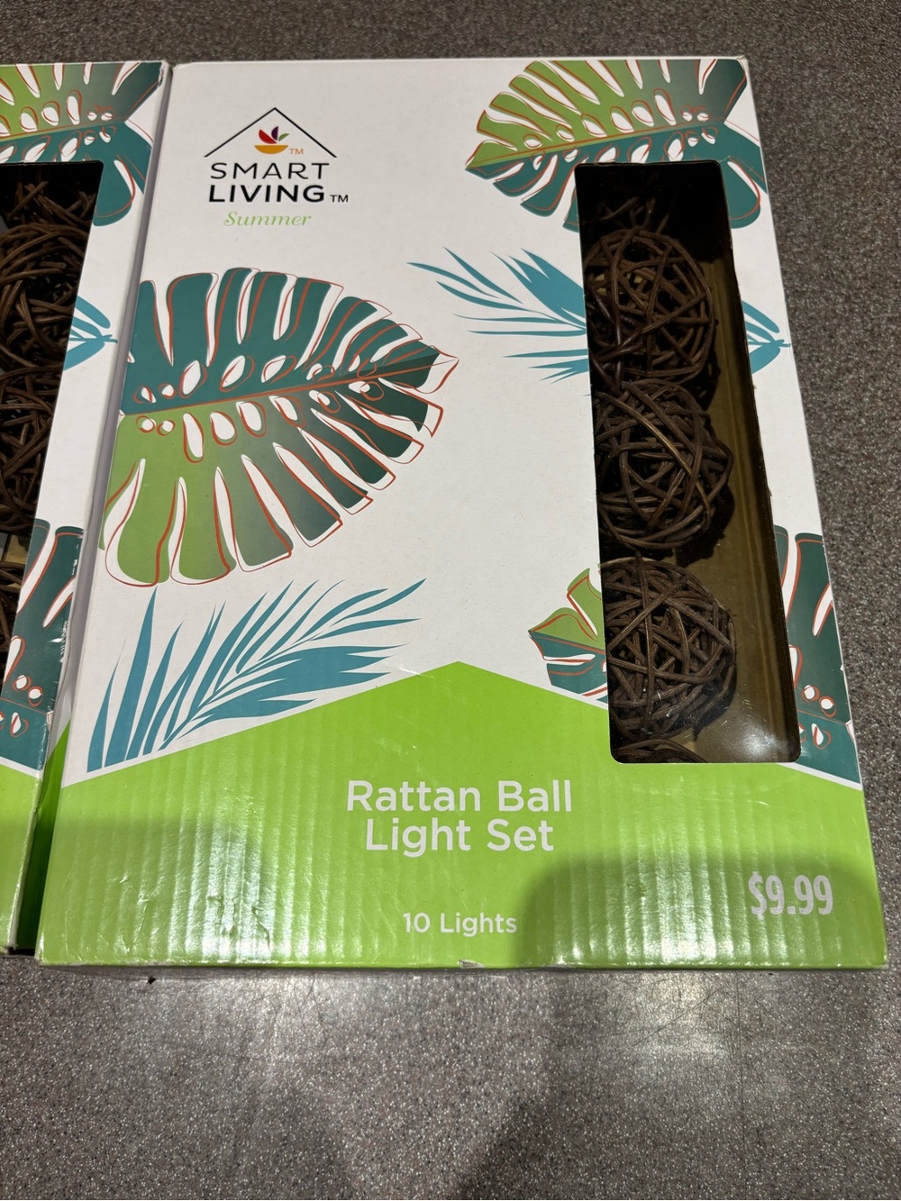 Smart Living Brown Rattan Ball Light Set - Natural Brown